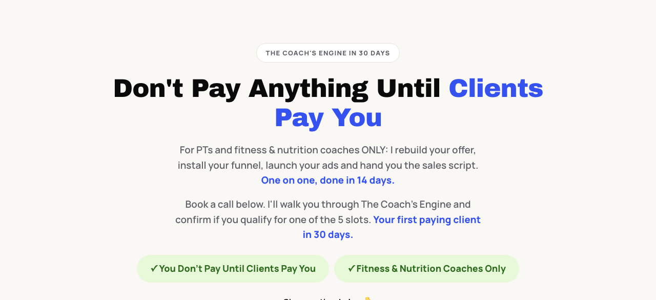 The Coach's Engine homepage