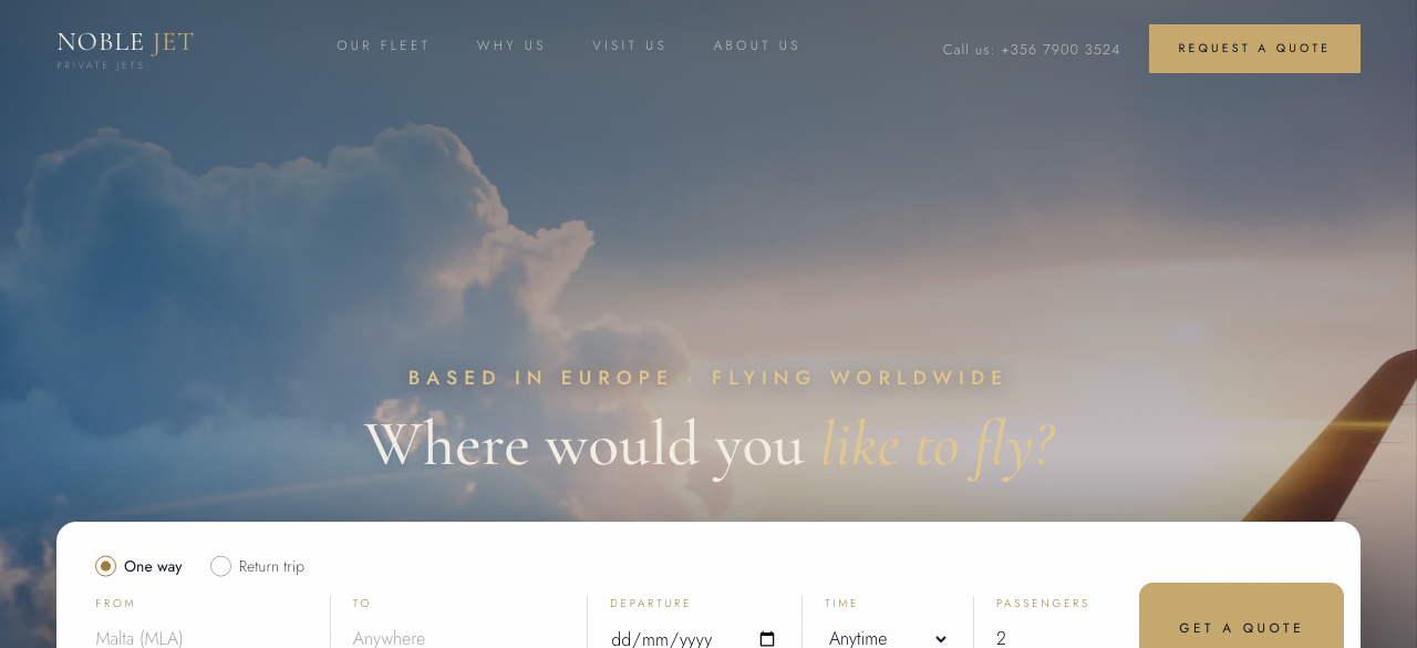 Noble Jet homepage